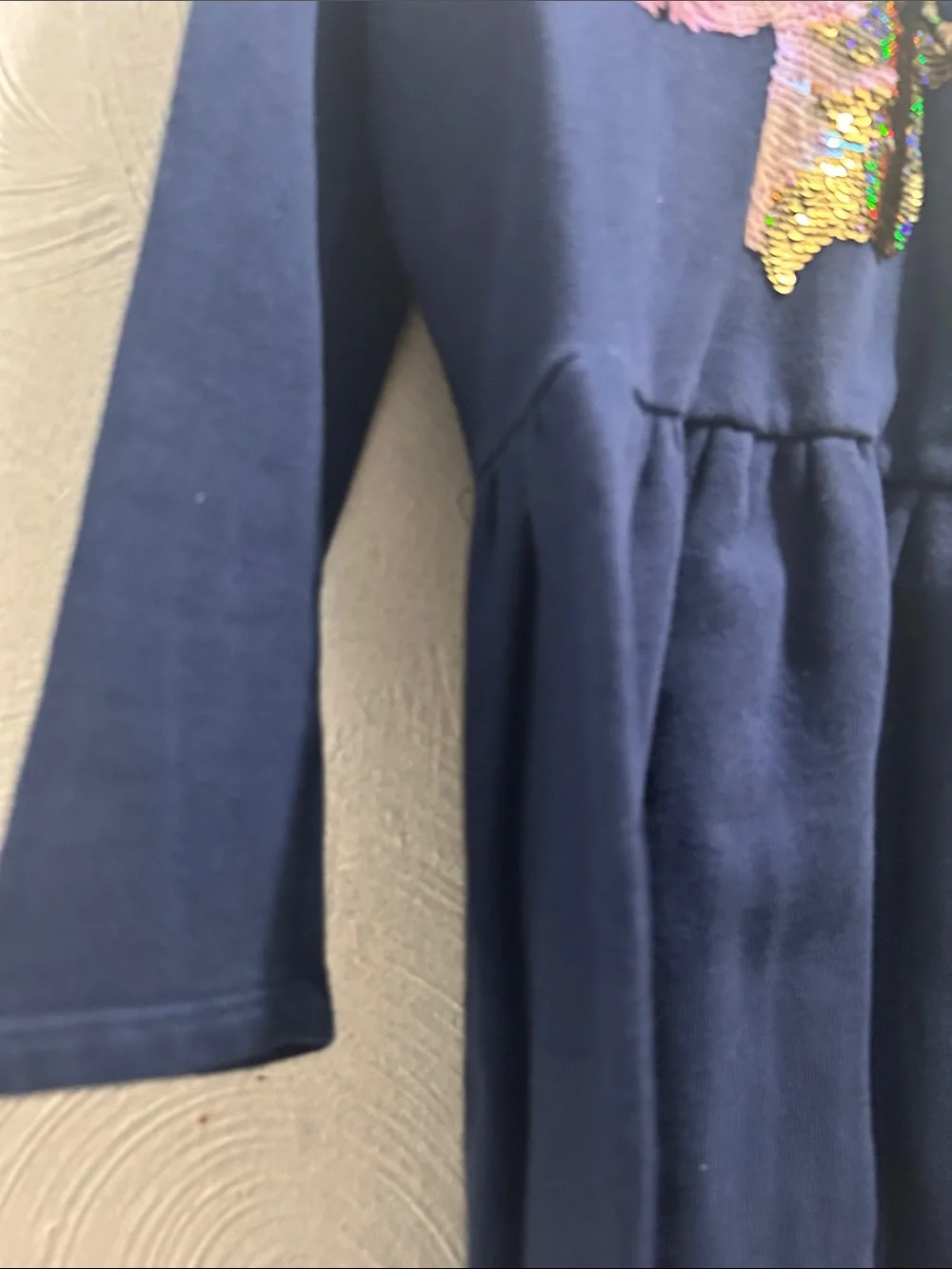 Carter's Navy Hoodie Dress with Sequin Unicorn